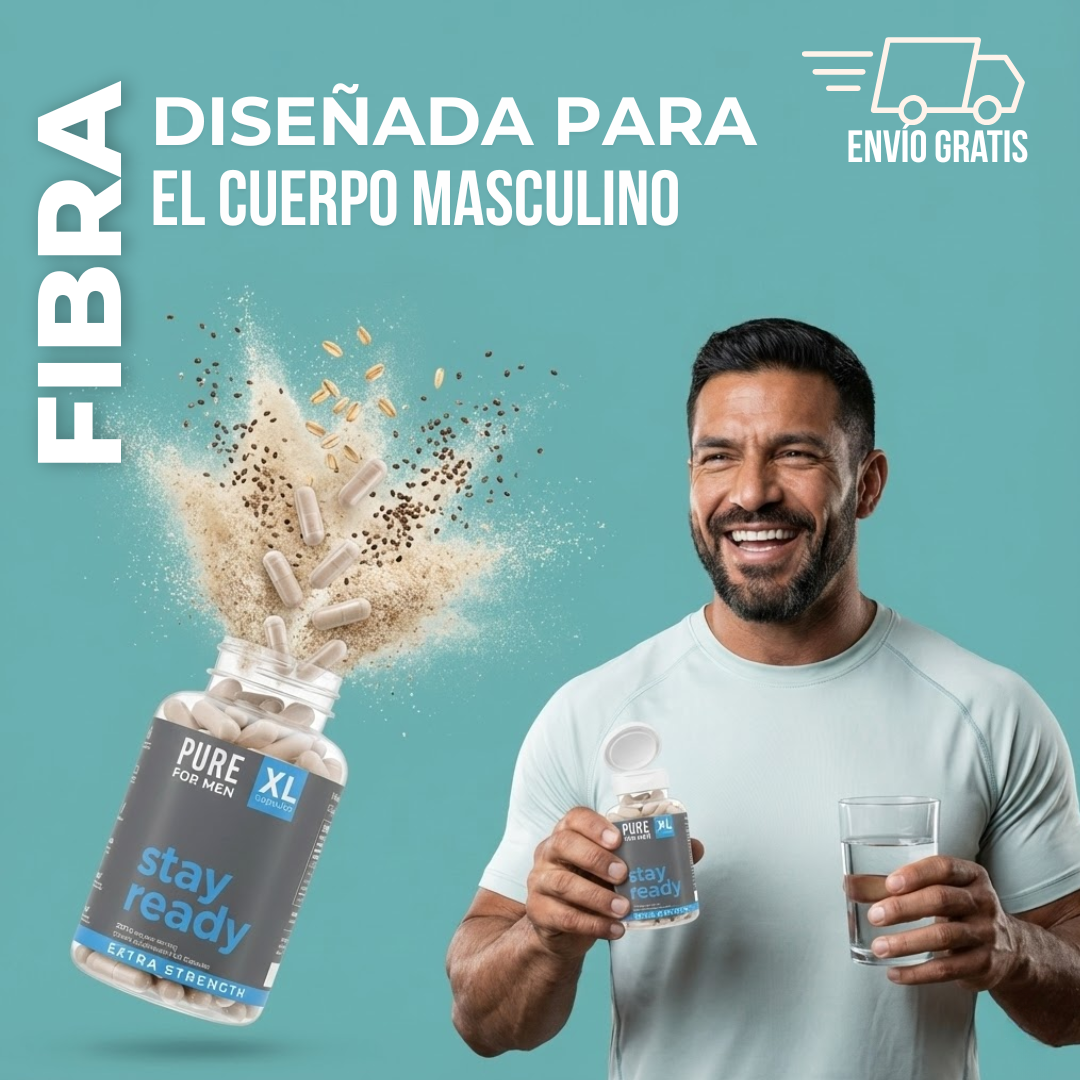 PURE FOR MEN | Siempre listo | No es fibra. Es Potencia Digestiva Masculina.