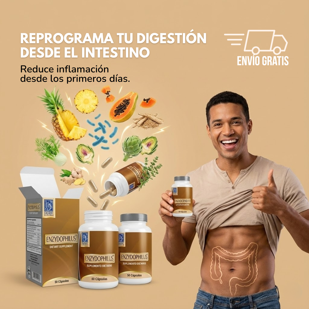 Enzydophilus | Reprograma tu digestión desde el intestino y reduce inflamación desde los primeros días.