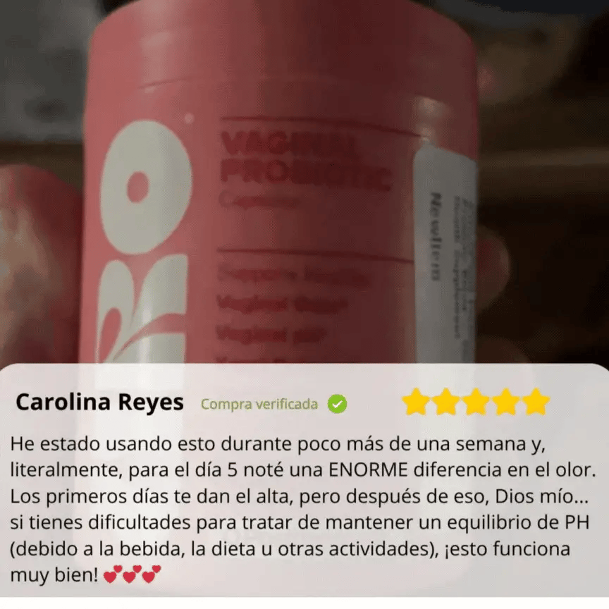 Cápsulas probióticas vaginales™️Formulado con V-Positiv Probiotic Blend™ 5 mil millones de UFC para un olor y pH vaginal saludables