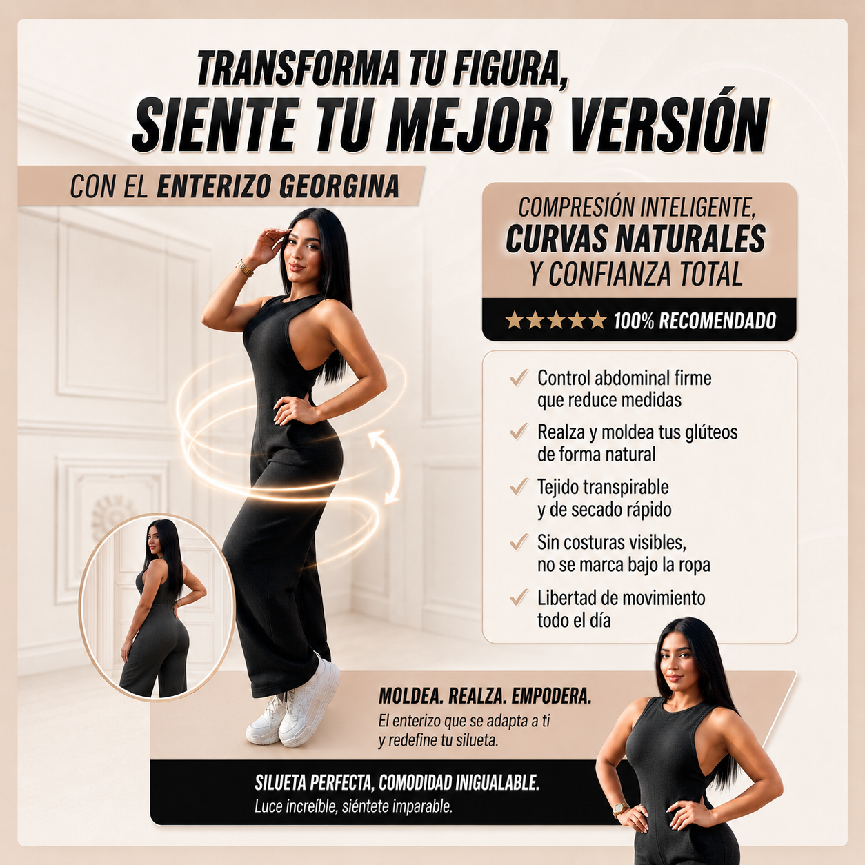 Enterizo Georgina | Elegancia y Control Instantáneo