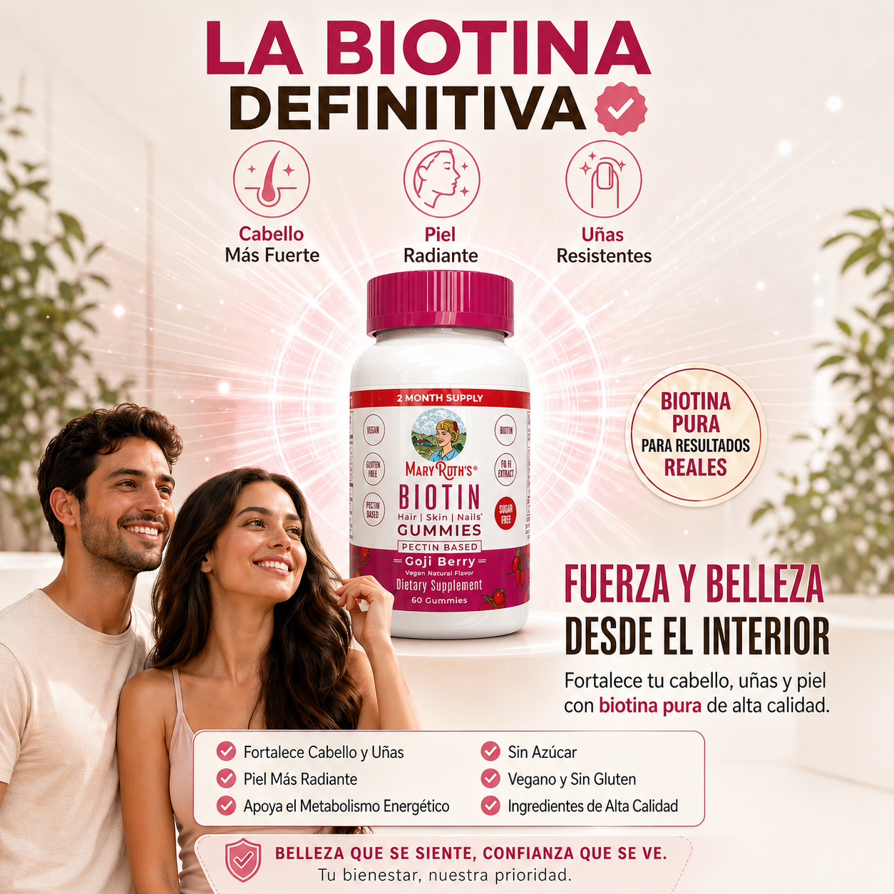 Biotina Fuerza Vital | Cabello, Piel y Uñas Radiantes