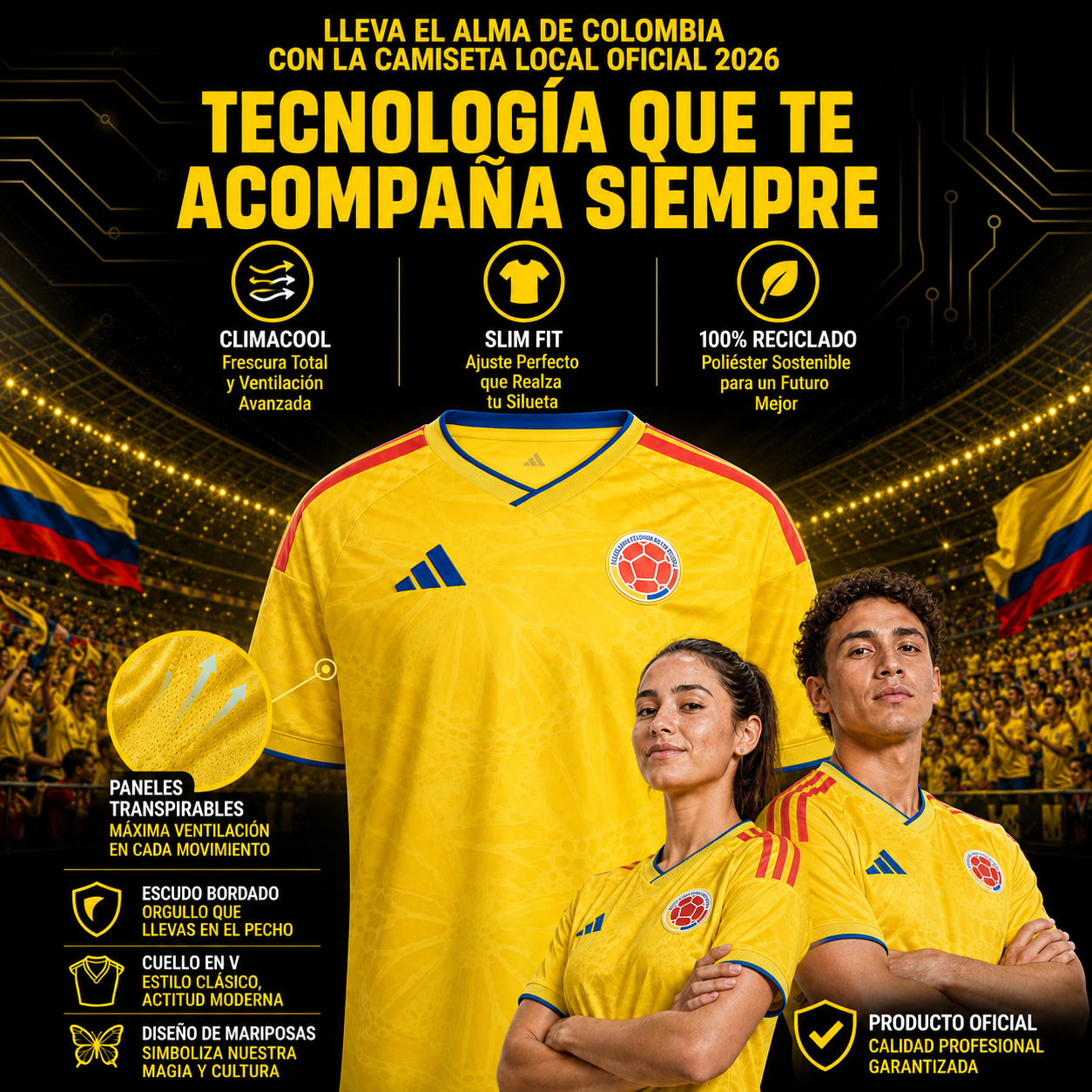 Orgullo Tricolor | Camiseta Colombia 2026 Original
