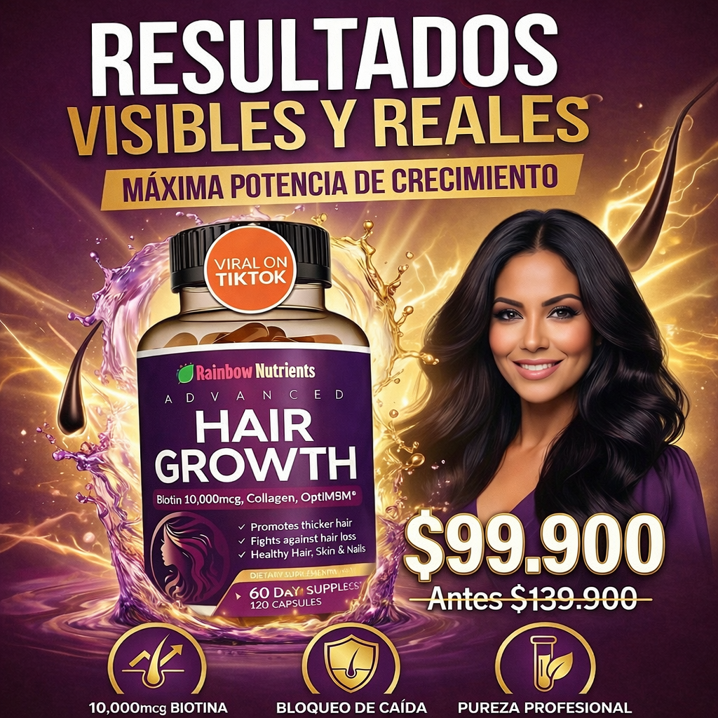 Vitaminas para el crecimiento del cabello | Hair Growth™ | Brillo y vitalidad✨