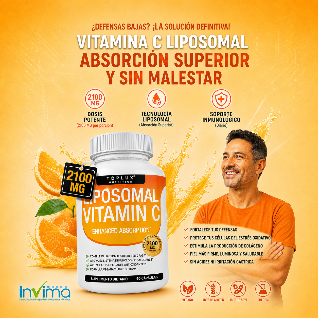 Máxima Absorción Liposomal | Vitamina C Pura 1000mg