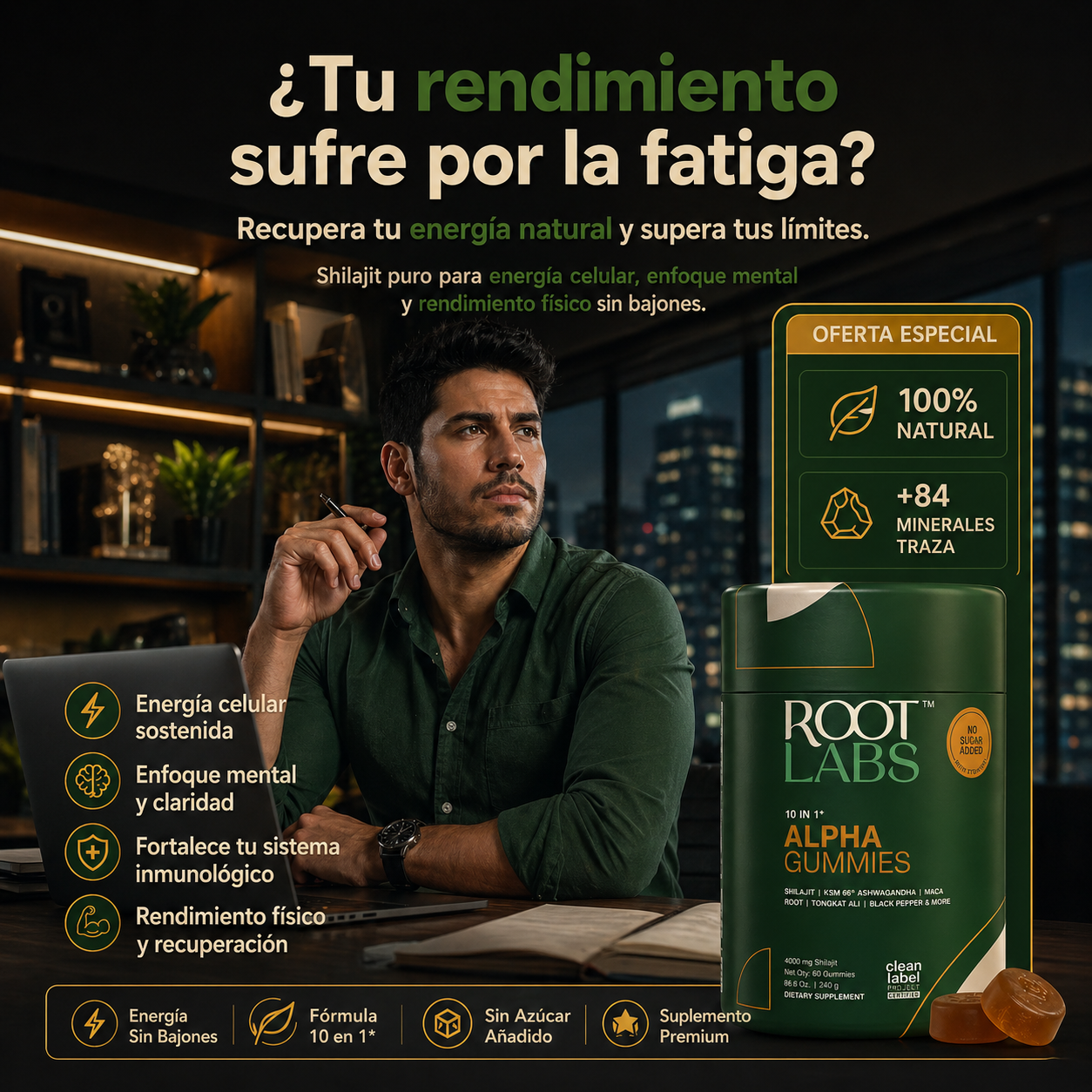 Root Labs Shilajit Gomas  | Energía Vital y Enfoque Natural