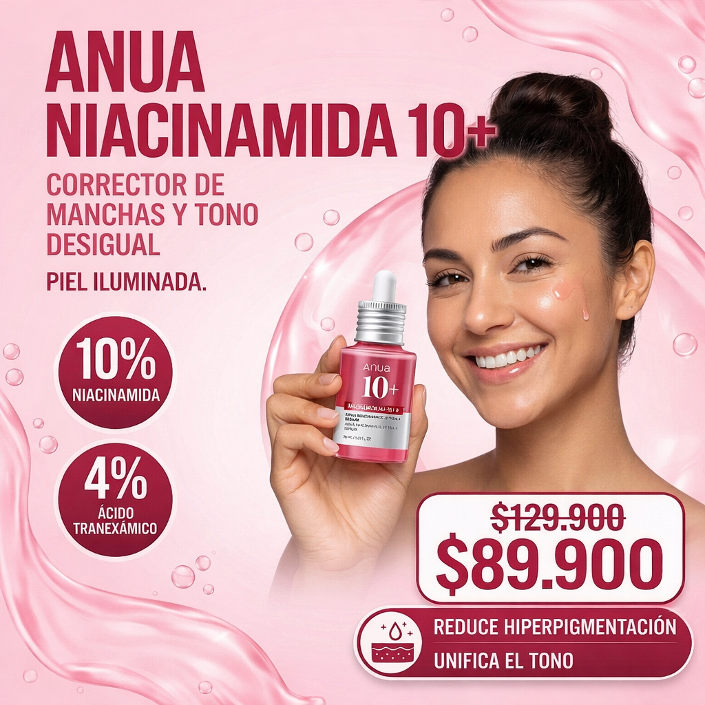 Serum antimanchas ANUA | Niacinamide 10% + Tranexamic Acid 4% | Para todo tipo de piel