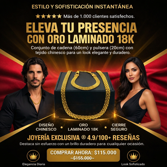 CADENA CHINESCA + PULSERA GRATIS | Eleva cualquier outfit en segundos.