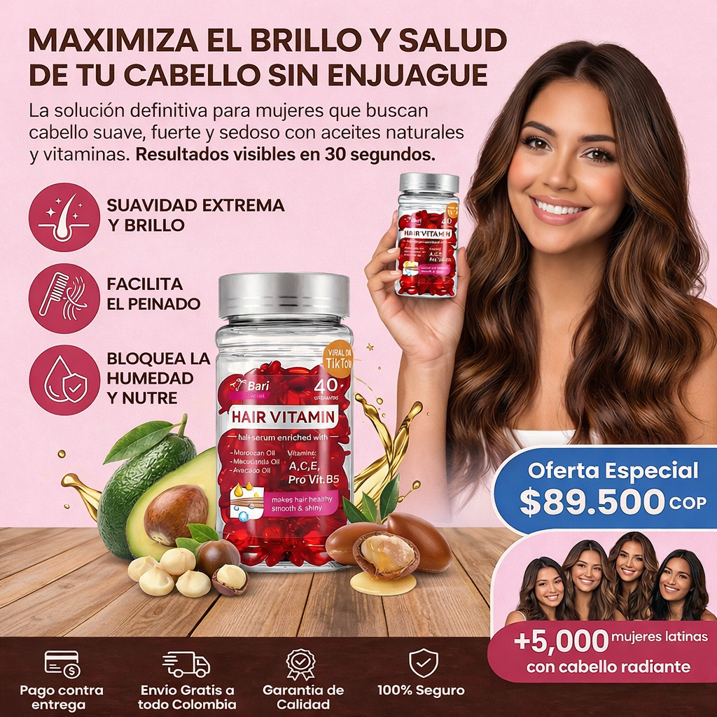 Suero para tratamiento capilar | Hair Vitamine | Enriquece tu cabello con vitaminas.