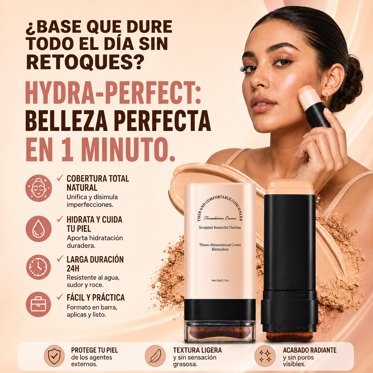 Base en Barra Hydra-Perfect | Piel Radiante y Sin Imperfecciones