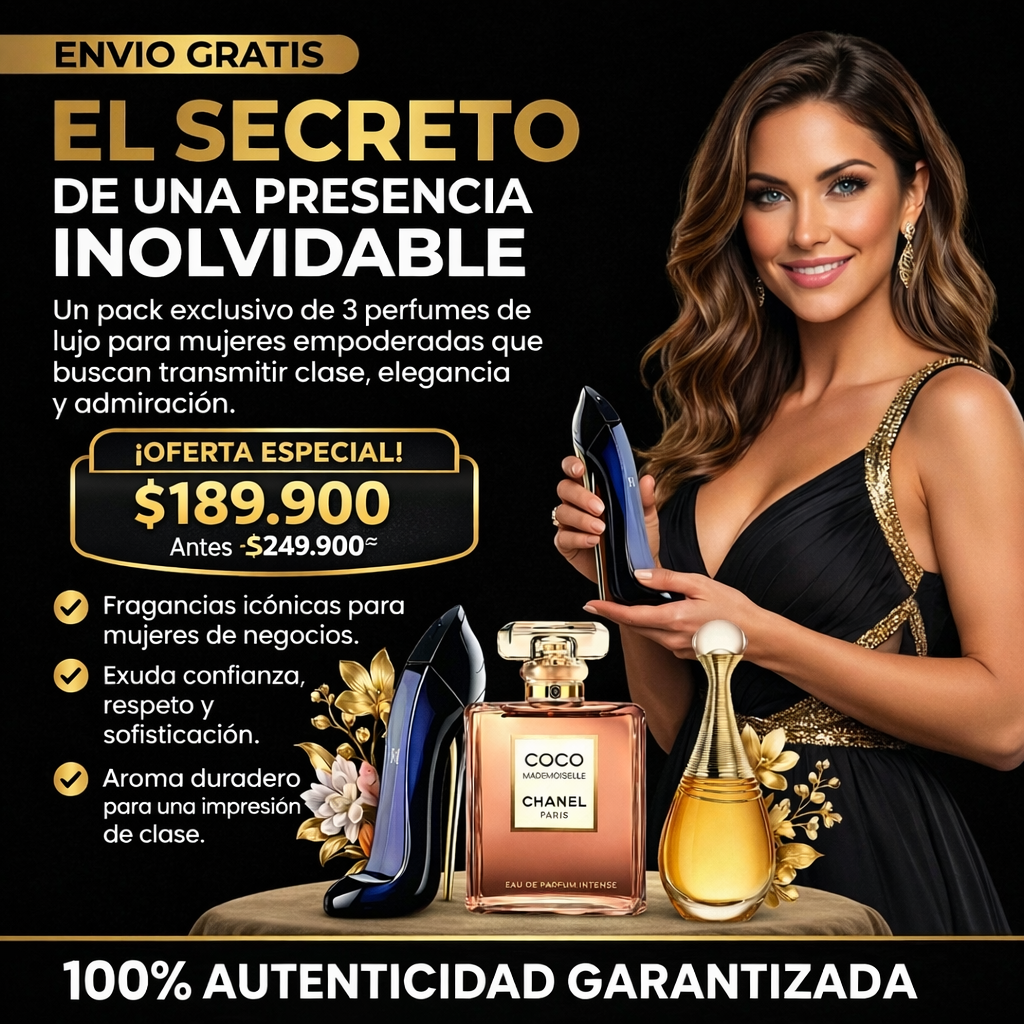 PROMO 3X1 | Perfumes femeninos y elegantes | Coco Chanel: Mademoiselle | Dior: J'Adore | Carolina Herrera: Good Girl✨