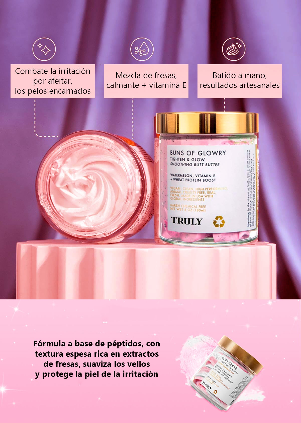 Combo Truly Aceite + mantequilla Corporal para depilar y humectar la piel